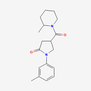 1-(3-methylphenyl)-4-[(2-methyl-1-piperidinyl)carbonyl]-2-pyrrolidinone