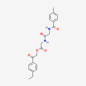 molecular formula C22H24N2O5 B4875064 2-(4-ethylphenyl)-2-oxoethyl N-(4-methylbenzoyl)glycylglycinate 