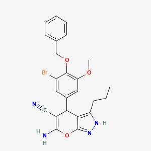 6-amino-4-[4-(benzyloxy)-3-bromo-5-methoxyphenyl]-3-propyl-1,4-dihydropyrano[2,3-c]pyrazole-5-carbonitrile