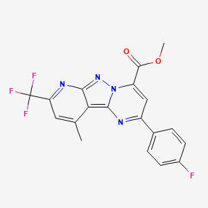 methyl 2-(4-fluorophenyl)-10-methyl-8-(trifluoromethyl)pyrido[2',3':3,4]pyrazolo[1,5-a]pyrimidine-4-carboxylate