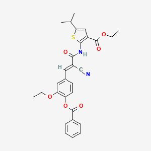 ethyl 2-({3-[4-(benzoyloxy)-3-ethoxyphenyl]-2-cyanoacryloyl}amino)-5-isopropyl-3-thiophenecarboxylate