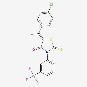 5-[1-(4-chlorophenyl)ethylidene]-2-thioxo-3-[3-(trifluoromethyl)phenyl]-1,3-thiazolidin-4-one