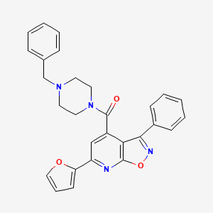 molecular formula C28H24N4O3 B4875252 4-[(4-benzyl-1-piperazinyl)carbonyl]-6-(2-furyl)-3-phenylisoxazolo[5,4-b]pyridine 