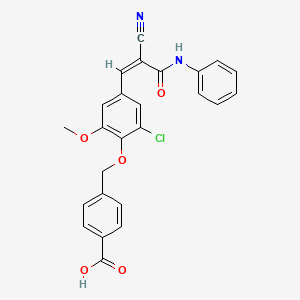 4-({2-chloro-4-[(1Z)-2-cyano-3-oxo-3-(phenylamino)prop-1-en-1-yl]-6-methoxyphenoxy}methyl)benzoic acid