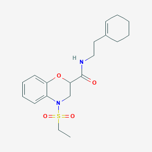 N-[2-(1-cyclohexen-1-yl)ethyl]-4-(ethylsulfonyl)-3,4-dihydro-2H-1,4-benzoxazine-2-carboxamide