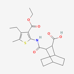 molecular formula C20H27NO5S B4875337 3-({[3-(ethoxycarbonyl)-4-ethyl-5-methyl-2-thienyl]amino}carbonyl)bicyclo[2.2.2]octane-2-carboxylic acid 