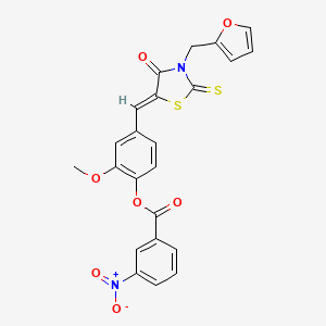 4-{[3-(2-furylmethyl)-4-oxo-2-thioxo-1,3-thiazolidin-5-ylidene]methyl}-2-methoxyphenyl 3-nitrobenzoate