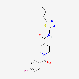 molecular formula C18H21FN4O2S B4875380 1-(4-fluorobenzoyl)-N-(5-propyl-1,3,4-thiadiazol-2-yl)piperidine-4-carboxamide 