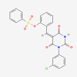 2-{[1-(3-chlorophenyl)-2,4,6-trioxotetrahydro-5(2H)-pyrimidinylidene]methyl}phenyl benzenesulfonate