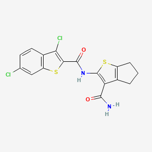 N-[3-(aminocarbonyl)-5,6-dihydro-4H-cyclopenta[b]thien-2-yl]-3,6-dichloro-1-benzothiophene-2-carboxamide