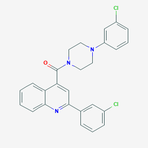 molecular formula C26H21Cl2N3O B4875431 2-(3-chlorophenyl)-4-{[4-(3-chlorophenyl)-1-piperazinyl]carbonyl}quinoline 