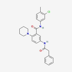 N-(3-chloro-4-methylphenyl)-5-[(2-phenylacetyl)amino]-2-piperidin-1-ylbenzamide