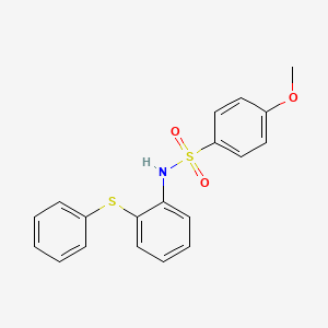 molecular formula C19H17NO3S2 B4875456 4-methoxy-N-[2-(phenylthio)phenyl]benzenesulfonamide 