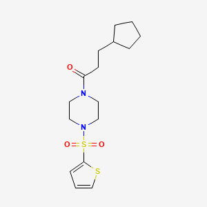 3-CYCLOPENTYL-1-[4-(2-THIENYLSULFONYL)PIPERAZINO]-1-PROPANONE