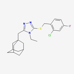 3-(1-adamantylmethyl)-5-[(2-chloro-4-fluorobenzyl)thio]-4-ethyl-4H-1,2,4-triazole