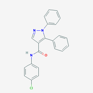 molecular formula C22H16ClN3O B487575 N-(4-chlorophenyl)-1,5-diphenyl-1H-pyrazole-4-carboxamide CAS No. 477711-89-0