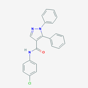 molecular formula C22H16ClN3O B487575 N-(4-氯苯基)-1,5-二苯基-1H-吡唑-4-甲酰胺 CAS No. 477711-89-0