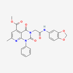 methyl 3-[2-(1,3-benzodioxol-5-ylamino)-2-oxoethyl]-7-methyl-2,4-dioxo-1-phenyl-1,2,3,4-tetrahydropyrido[2,3-d]pyrimidine-5-carboxylate