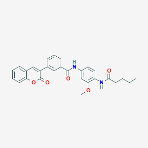 N-[3-methoxy-4-(pentanoylamino)phenyl]-3-(2-oxo-2H-chromen-3-yl)benzamide