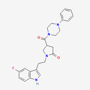 1-[2-(5-fluoro-1H-indol-3-yl)ethyl]-4-[(4-phenyl-1-piperazinyl)carbonyl]-2-pyrrolidinone