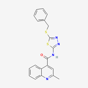 N-[5-(benzylthio)-1,3,4-thiadiazol-2-yl]-2-methyl-4-quinolinecarboxamide