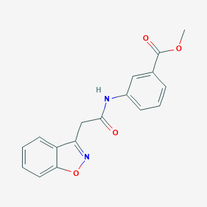 molecular formula C17H14N2O4 B487616 Methyl 3-[(1,2-benzisoxazol-3-ylacetyl)amino]benzoate CAS No. 724435-29-4