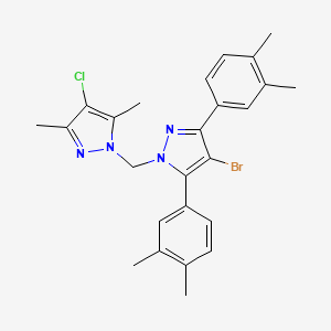 4-bromo-1-[(4-chloro-3,5-dimethyl-1H-pyrazol-1-yl)methyl]-3,5-bis(3,4-dimethylphenyl)-1H-pyrazole