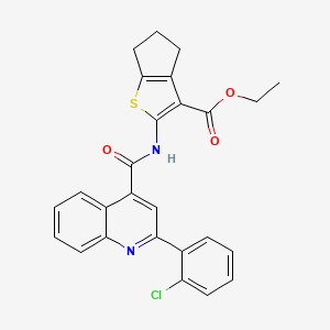 ethyl 2-({[2-(2-chlorophenyl)-4-quinolinyl]carbonyl}amino)-5,6-dihydro-4H-cyclopenta[b]thiophene-3-carboxylate