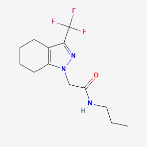 molecular formula C13H18F3N3O B4876266 N-propyl-2-[3-(trifluoromethyl)-4,5,6,7-tetrahydro-1H-indazol-1-yl]acetamide 