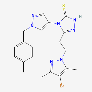 5-[2-(4-bromo-3,5-dimethyl-1H-pyrazol-1-yl)ethyl]-4-[1-(4-methylbenzyl)-1H-pyrazol-4-yl]-4H-1,2,4-triazole-3-thiol
