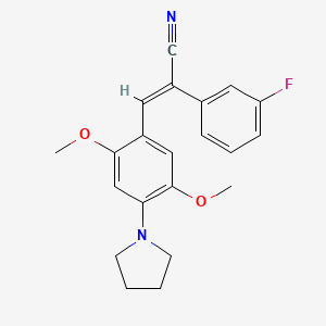 molecular formula C21H21FN2O2 B4876305 3-[2,5-dimethoxy-4-(1-pyrrolidinyl)phenyl]-2-(3-fluorophenyl)acrylonitrile 