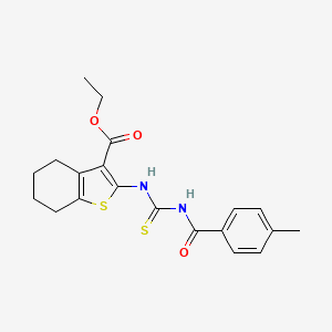 molecular formula C20H22N2O3S2 B4876337 ethyl 2-({[(4-methylbenzoyl)amino]carbonothioyl}amino)-4,5,6,7-tetrahydro-1-benzothiophene-3-carboxylate 