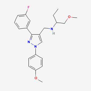 molecular formula C22H26FN3O2 B4876338 N-{[3-(3-fluorophenyl)-1-(4-methoxyphenyl)-1H-pyrazol-4-yl]methyl}-1-methoxy-2-butanamine 