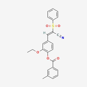 4-[2-cyano-2-(phenylsulfonyl)vinyl]-2-ethoxyphenyl 3-methylbenzoate