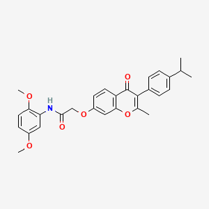 molecular formula C29H29NO6 B4876357 N-(2,5-dimethoxyphenyl)-2-{[3-(4-isopropylphenyl)-2-methyl-4-oxo-4H-chromen-7-yl]oxy}acetamide 