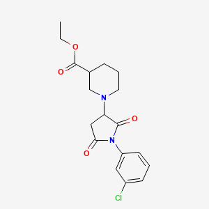 ethyl 1-[1-(3-chlorophenyl)-2,5-dioxo-3-pyrrolidinyl]-3-piperidinecarboxylate