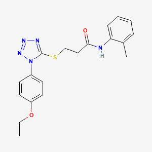 molecular formula C19H21N5O2S B4876398 3-{[1-(4-ethoxyphenyl)-1H-tetrazol-5-yl]thio}-N-(2-methylphenyl)propanamide 