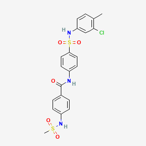 molecular formula C21H20ClN3O5S2 B4876401 N-(4-{[(3-chloro-4-methylphenyl)amino]sulfonyl}phenyl)-4-[(methylsulfonyl)amino]benzamide 