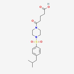 molecular formula C19H28N2O5S B4876404 5-{4-[(4-isobutylphenyl)sulfonyl]-1-piperazinyl}-5-oxopentanoic acid 