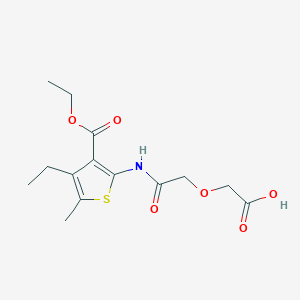 (2-{[3-(ethoxycarbonyl)-4-ethyl-5-methyl-2-thienyl]amino}-2-oxoethoxy)acetic acid