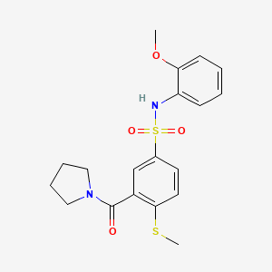 N-(2-methoxyphenyl)-4-(methylthio)-3-(1-pyrrolidinylcarbonyl)benzenesulfonamide