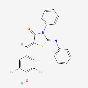 molecular formula C22H14Br2N2O2S B4876454 5-(3,5-dibromo-4-hydroxybenzylidene)-3-phenyl-2-(phenylimino)-1,3-thiazolidin-4-one 