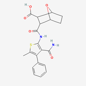 3-({[3-(aminocarbonyl)-5-methyl-4-phenyl-2-thienyl]amino}carbonyl)-7-oxabicyclo[2.2.1]heptane-2-carboxylic acid