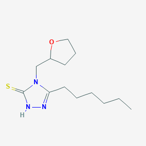 molecular formula C13H23N3OS B4876480 5-hexyl-4-(tetrahydro-2-furanylmethyl)-4H-1,2,4-triazole-3-thiol 