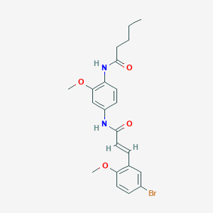 molecular formula C22H25BrN2O4 B4876488 3-(5-bromo-2-methoxyphenyl)-N-[3-methoxy-4-(pentanoylamino)phenyl]acrylamide 
