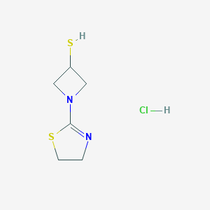 molecular formula C6H11ClN2S2 B048765 1-(4,5-二氢噻唑-2-基)氮杂环丁烷-3-硫醇盐酸盐 CAS No. 179337-57-6