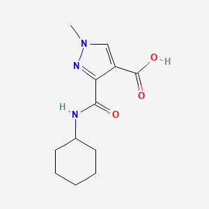 molecular formula C12H17N3O3 B4876502 3-[(cyclohexylamino)carbonyl]-1-methyl-1H-pyrazole-4-carboxylic acid 