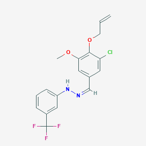 molecular formula C18H16ClF3N2O2 B4876503 4-(allyloxy)-3-chloro-5-methoxybenzaldehyde [3-(trifluoromethyl)phenyl]hydrazone 