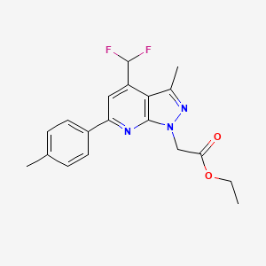ethyl [4-(difluoromethyl)-3-methyl-6-(4-methylphenyl)-1H-pyrazolo[3,4-b]pyridin-1-yl]acetate
