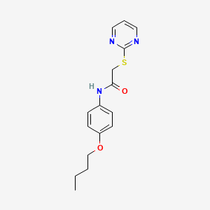 molecular formula C16H19N3O2S B4876519 N-(4-butoxyphenyl)-2-(2-pyrimidinylthio)acetamide 